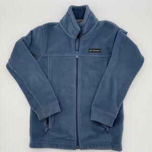 Columbia Mountain Blue Fleece Jacket Full Zip Youth Outdoor Small 8 Hiking